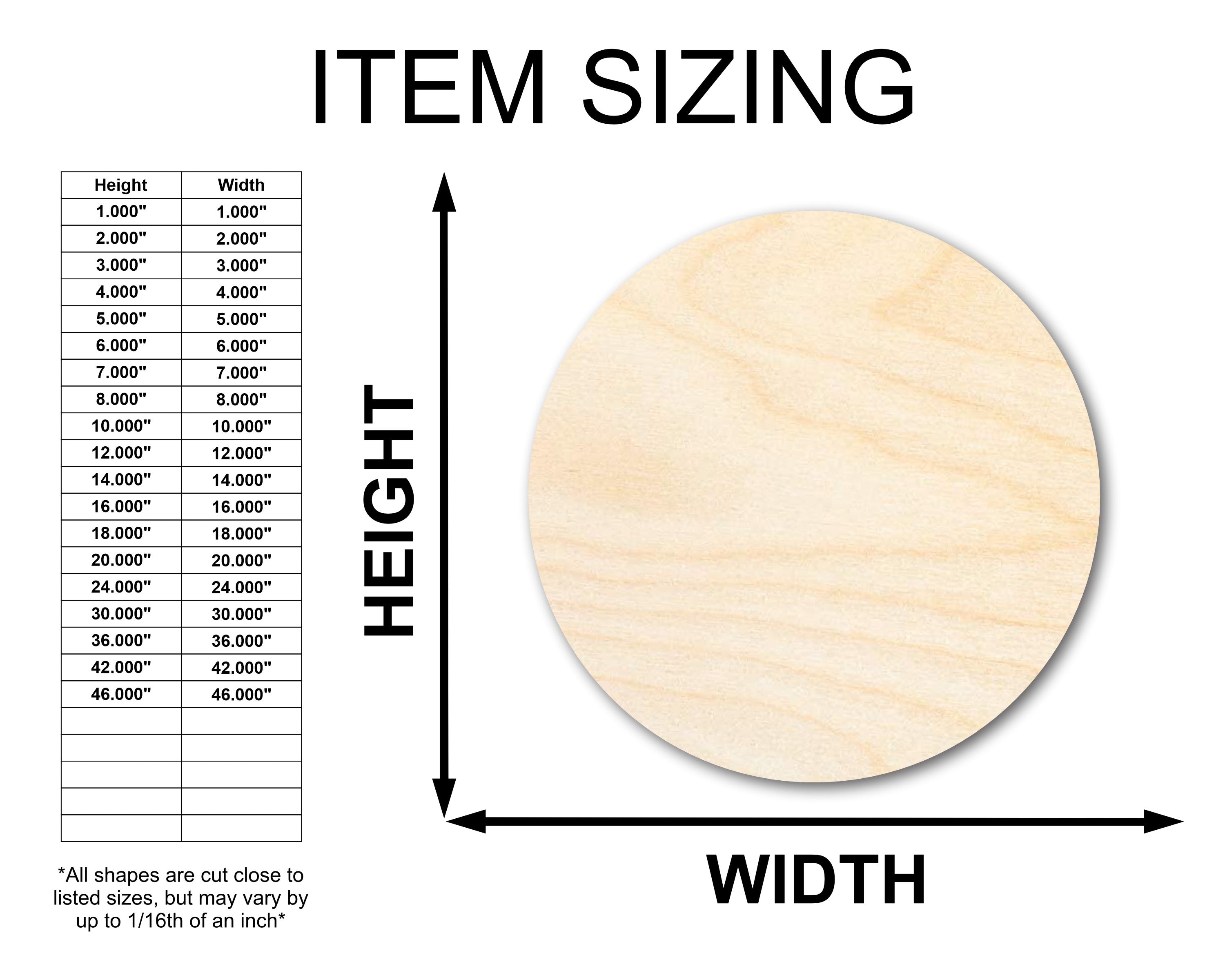 Unfinished Wood Circle Round | Circle Blank | DIY Craft Cutout | Up to 36"